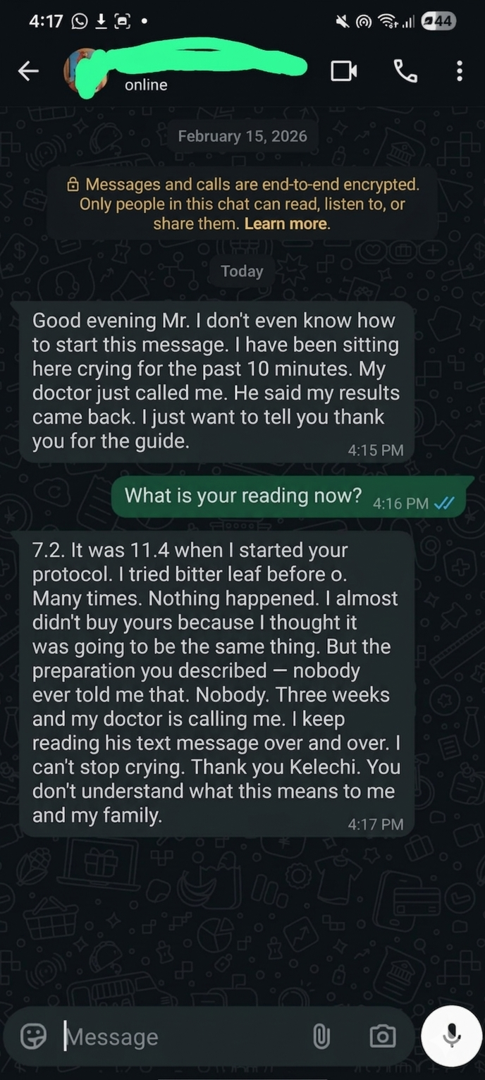 Customer testimonial WhatsApp screenshot